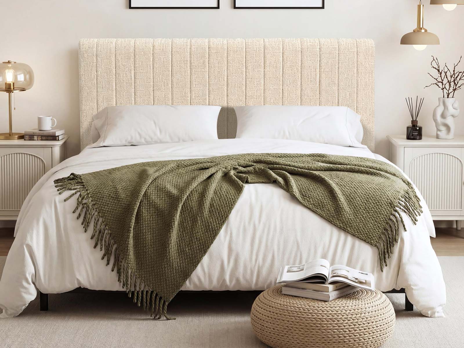 DS Xclusive Coleford Headboard Chenile Beige - Double - Image 5