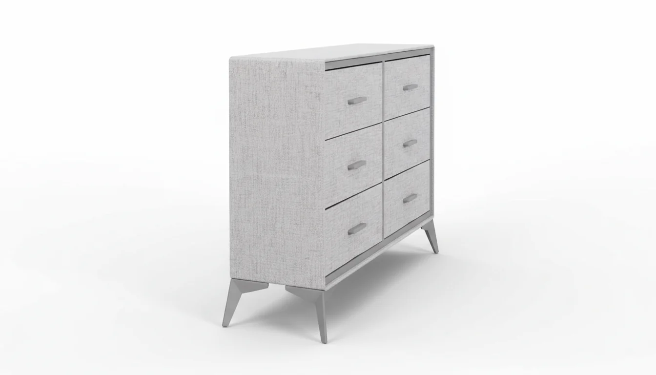 Delani 6-Drawer Lowboy - Grey - Image 4