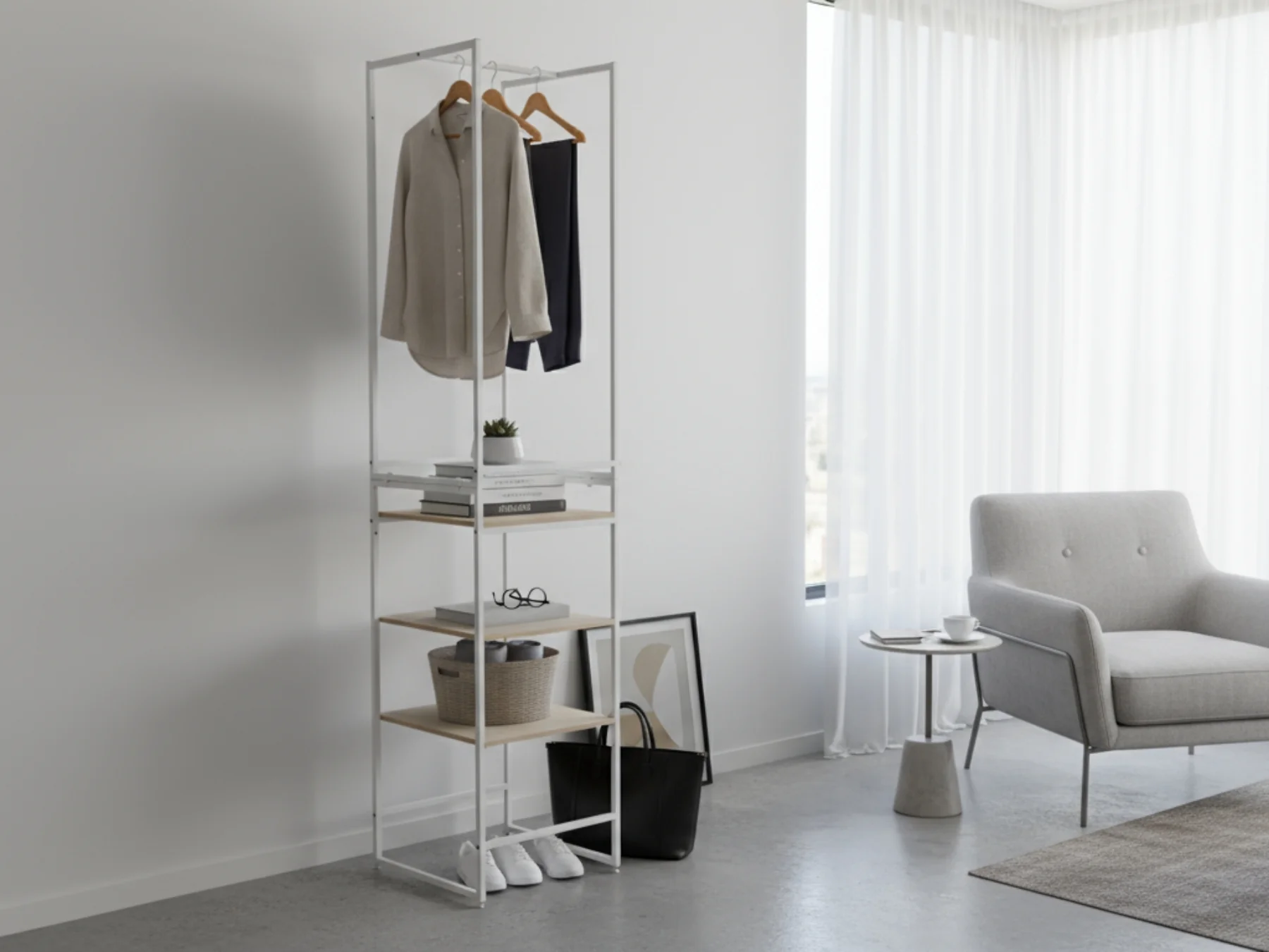 Delani Open Wardrobe with Shelves - Image 10