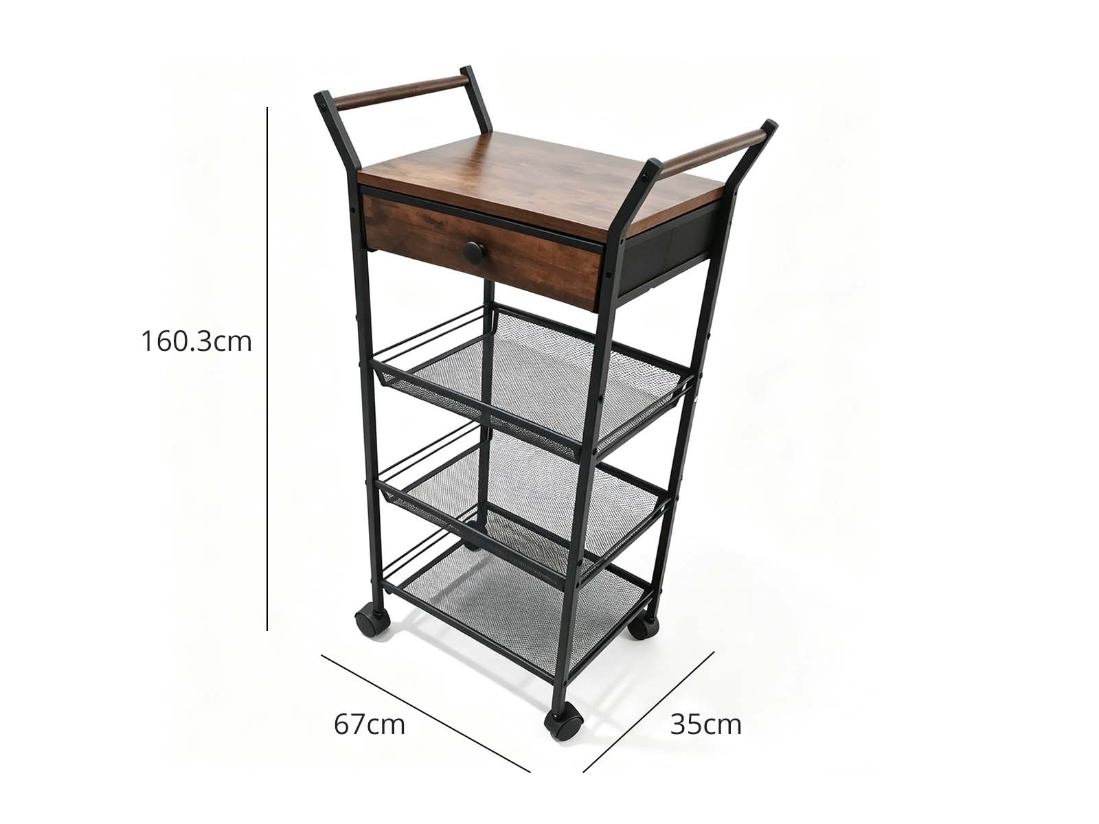 DS Dining Cart - Black & Walnut - Image 4