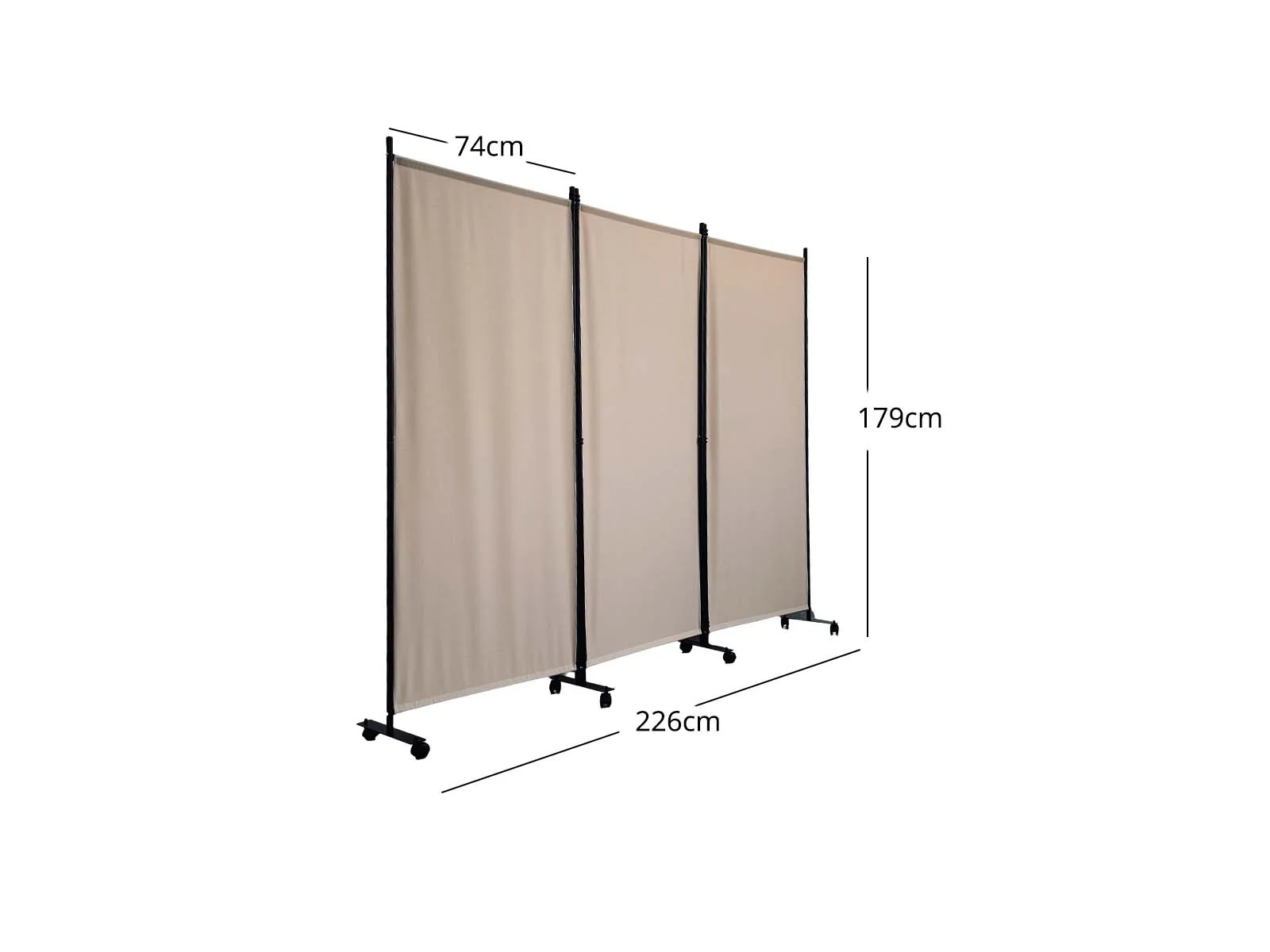 Fabric Room Divider 226x178cm - Sand - Image 3