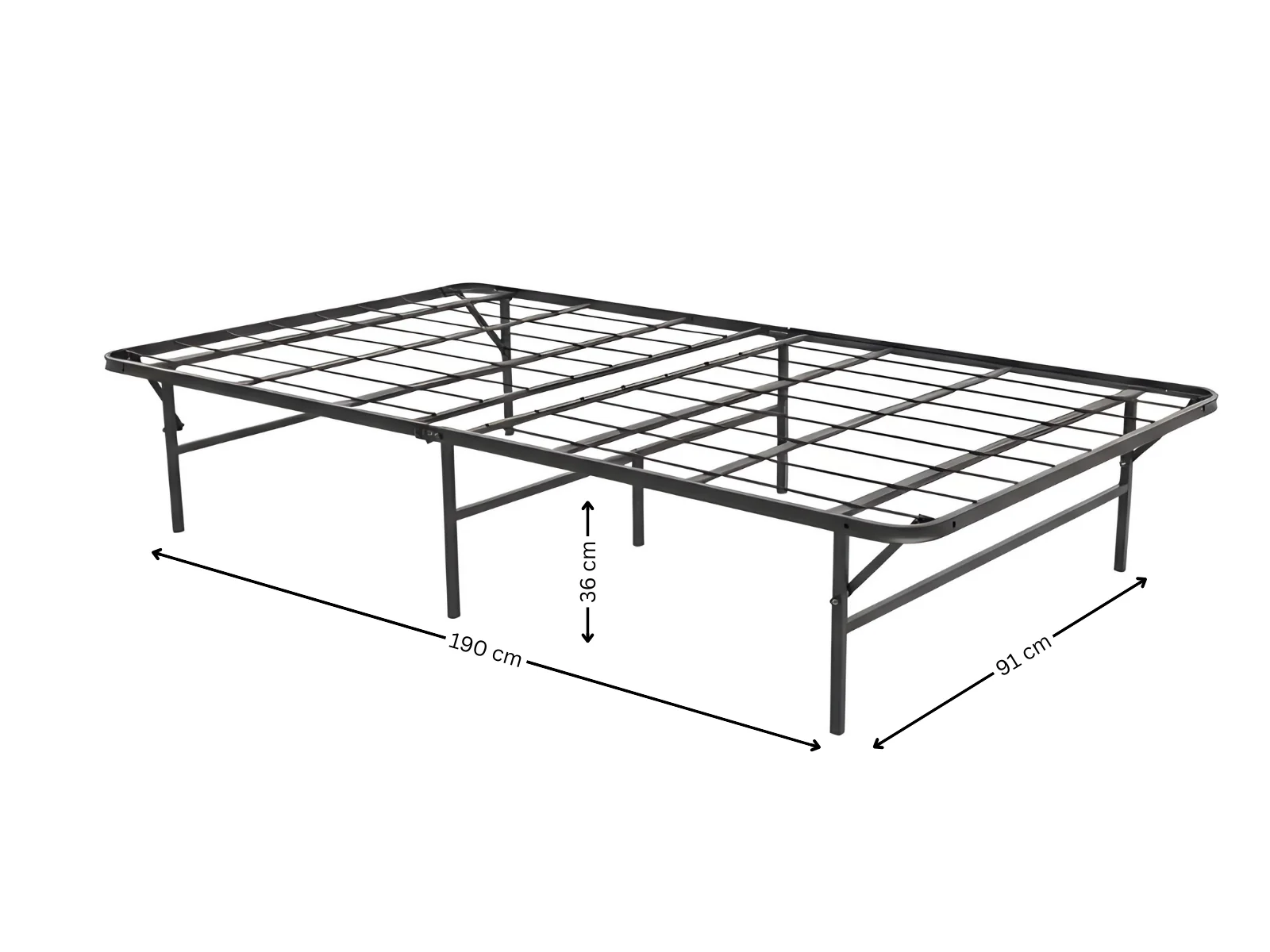 DS Folding Metal Bed Frame - Single - Image 3
