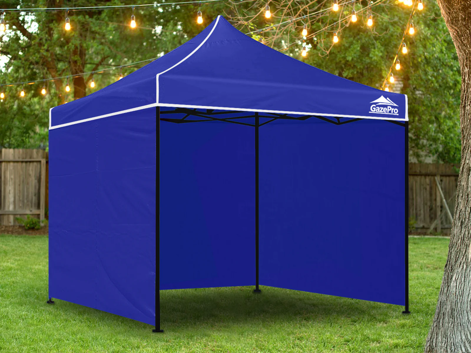 Gazebo with Silver-Coated Roof 3m x 3m - Blue - Image 3