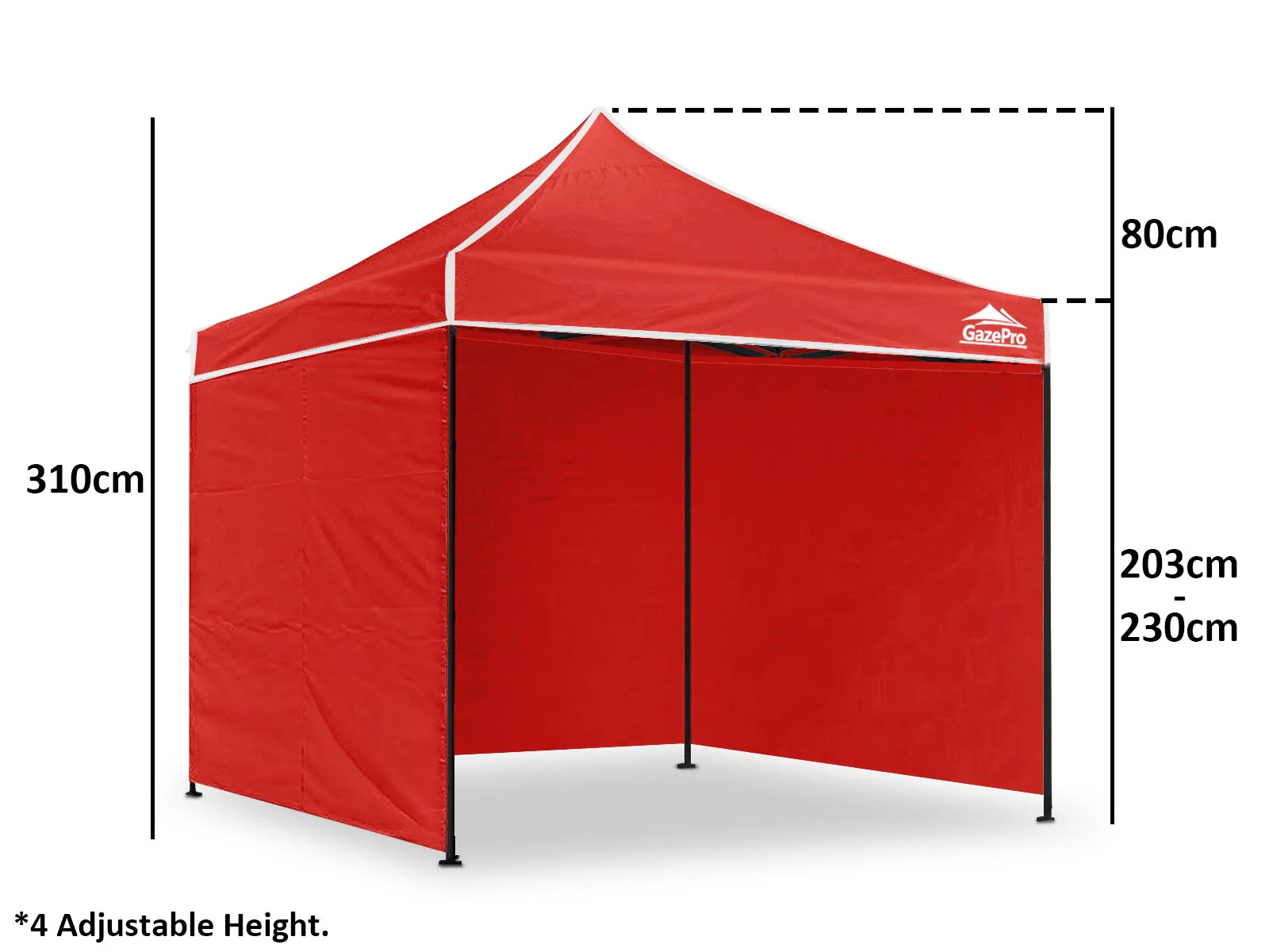 Gazebo with Silver-Coated Roof 3m x 3m - Red - Image 10