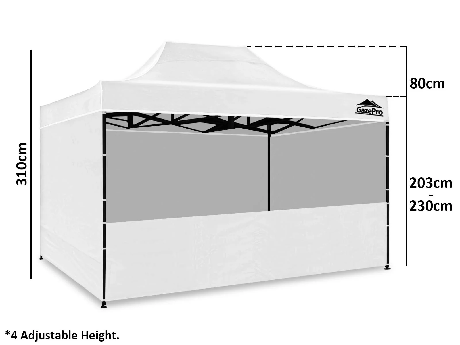 Gazebo with Silver-Coated Roof 3m x 4.5m - White - Image 12