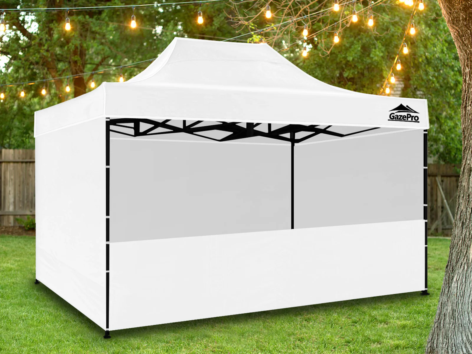 Gazebo with Silver-Coated Roof 3m x 4.5m - White - Image 3