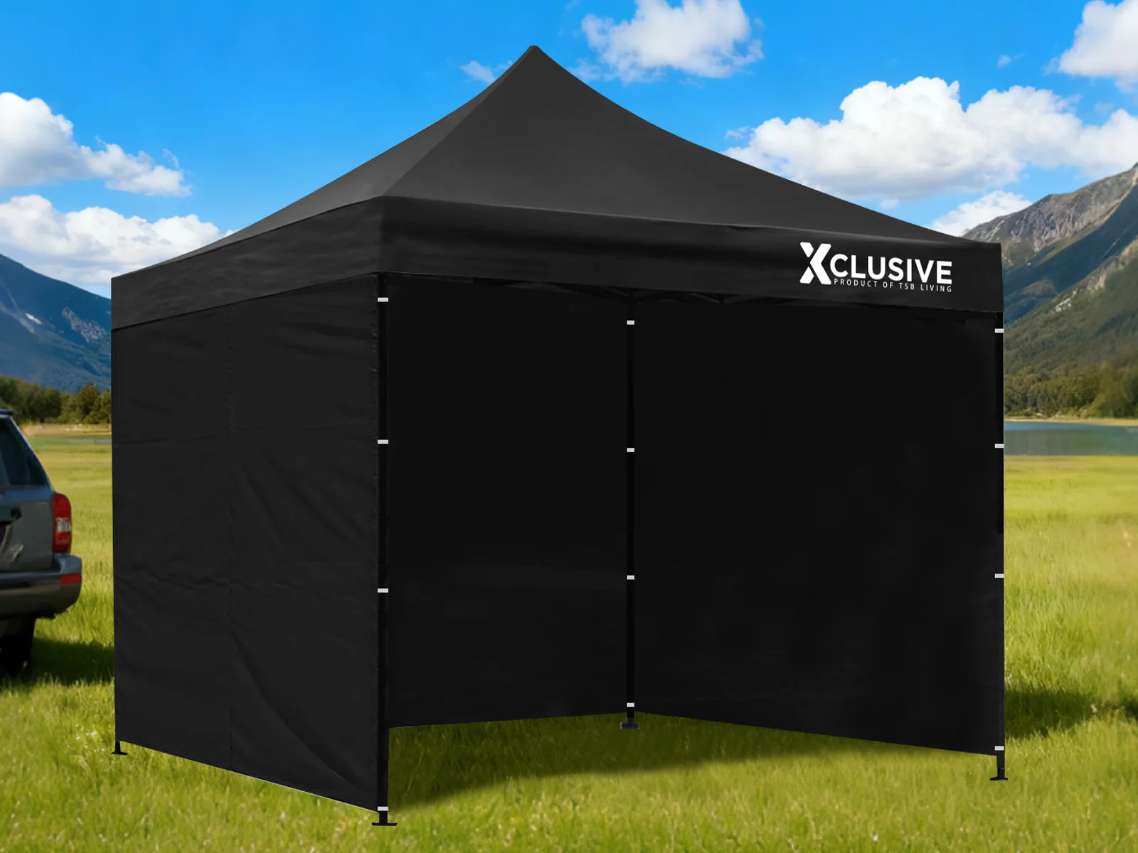 Xclusive Gazebo with Carry Bag 3m x 3m - Black - Image 3