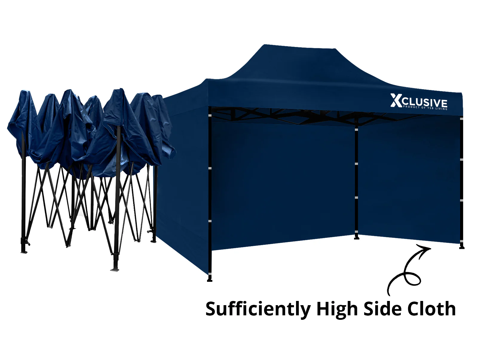 Xclusive Gazebo with Carry Bag 3m x 4.5m - Navy - Image 9