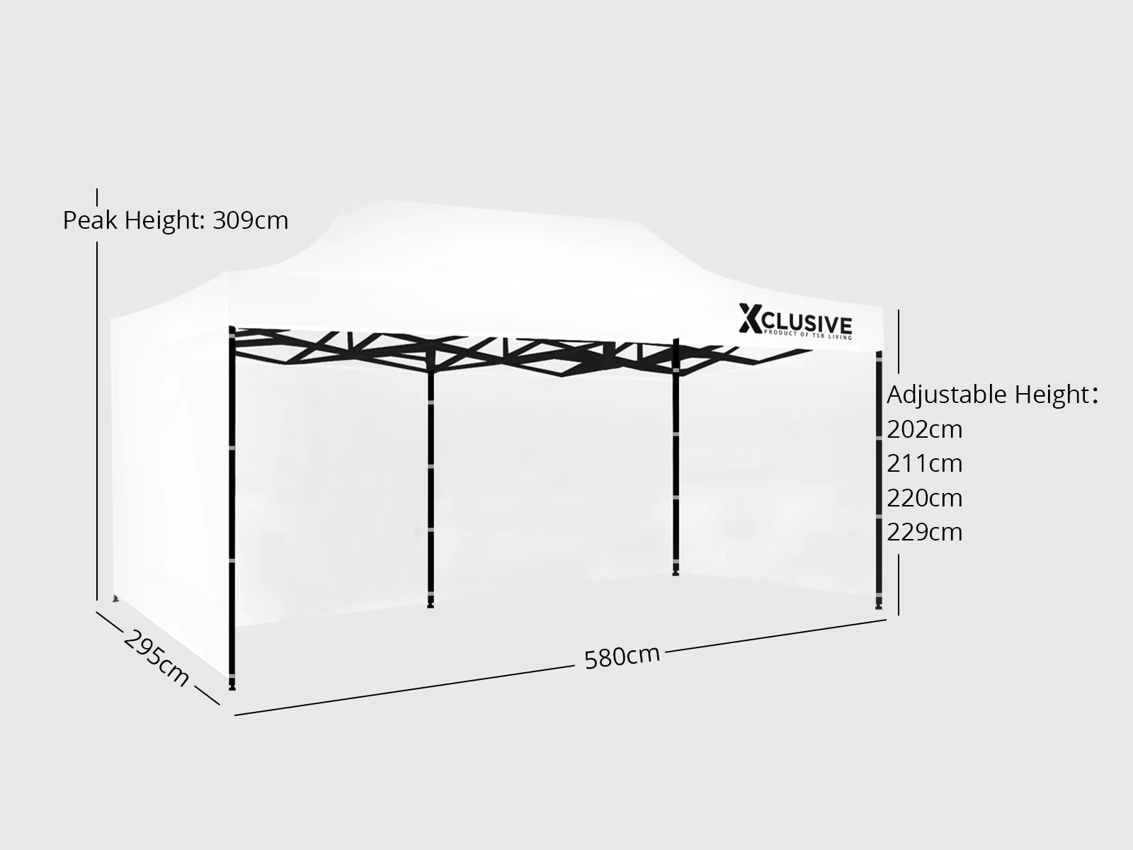 Xclusive Gazebo with Carry Bag 3m x 6m - White - Image 9