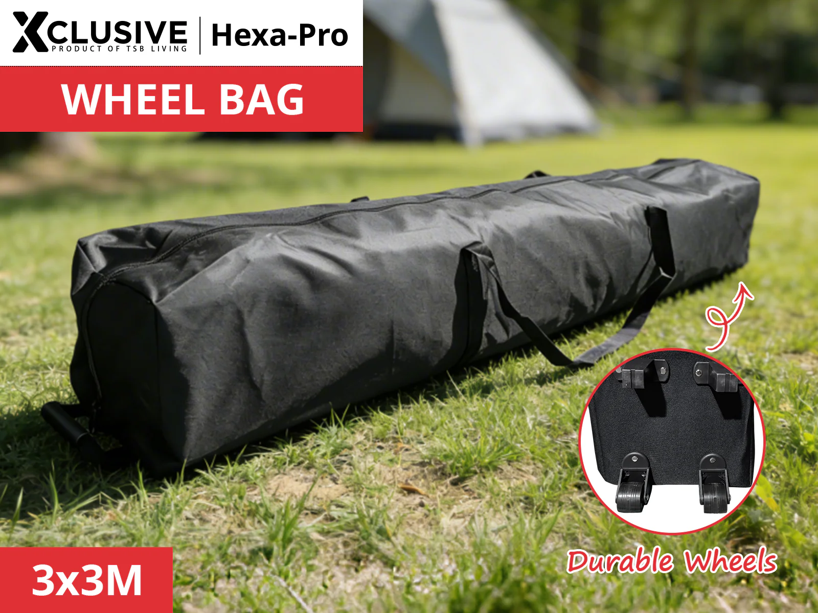 Xclusive Gazebo HEX Wheel bag 3m x 3m - Image 2