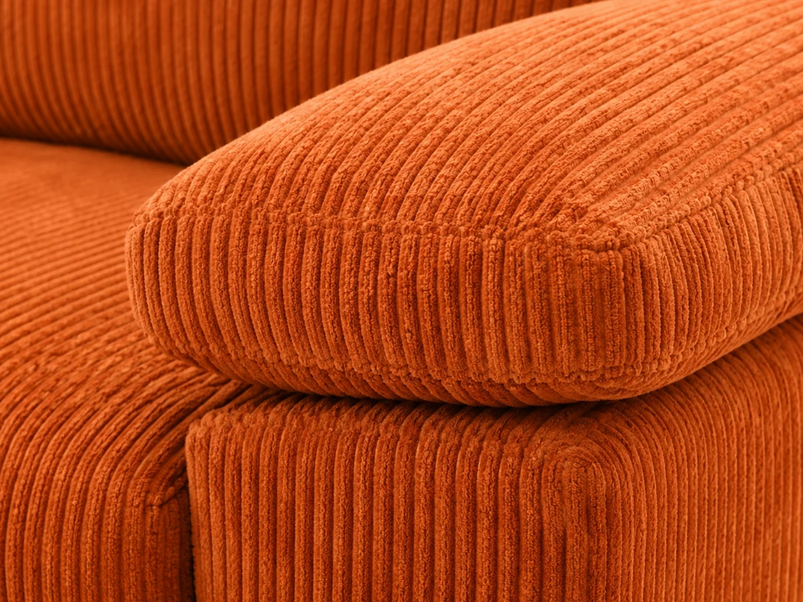 Kaveah Corduroy Sofa With Left Chaise - Orange - Image 8