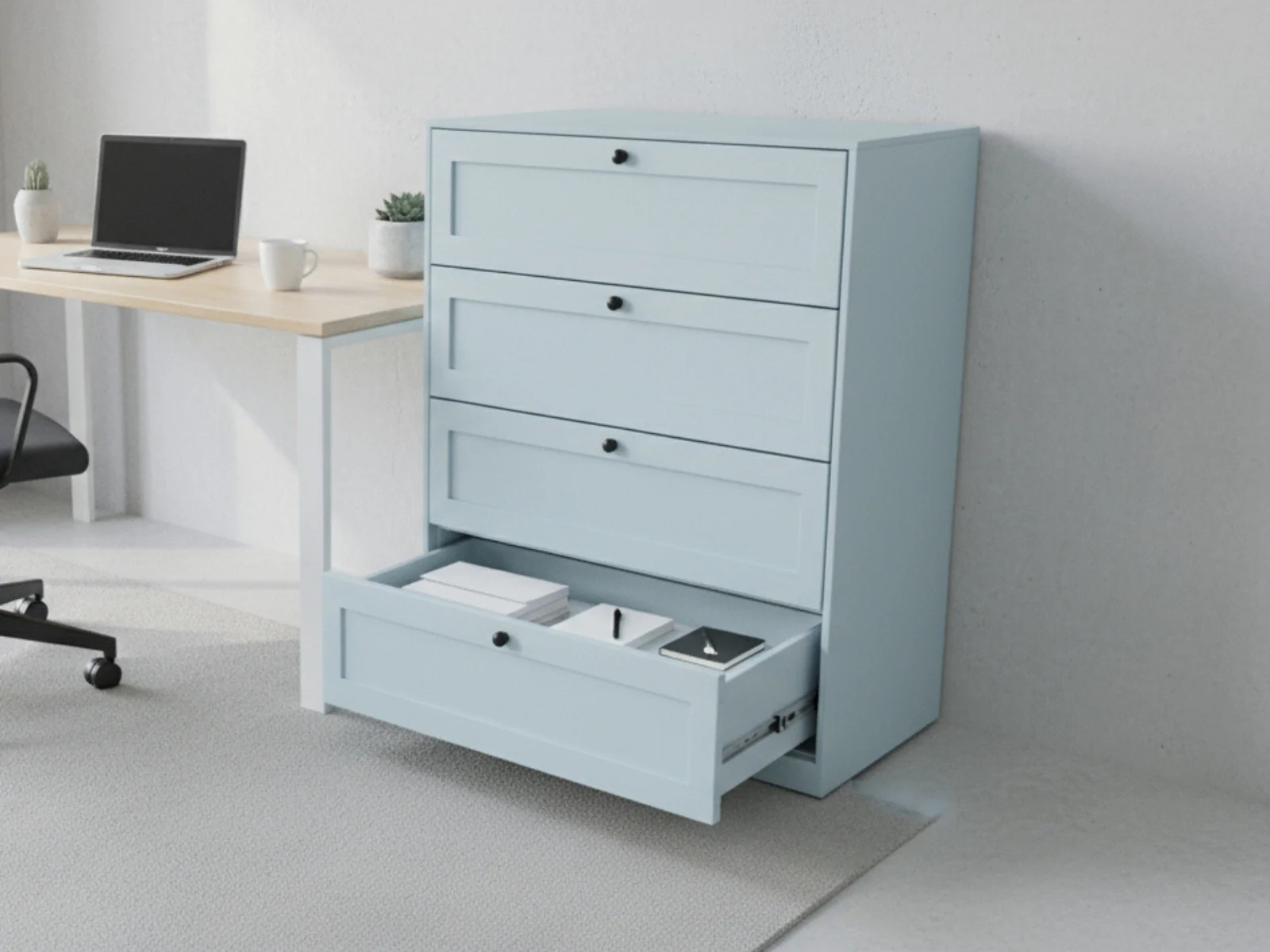Lonna Steel 4-Drawer Tallboy - Mint - Image 10