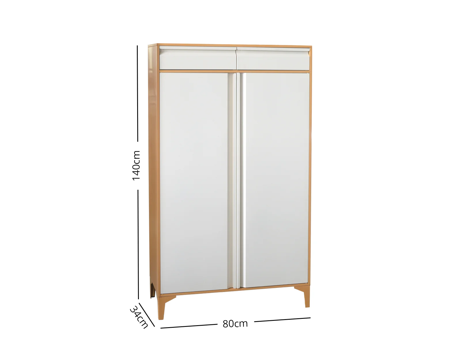Lonna Steel 2-Door Shoe Cabinet With Drawers - White - Image 3