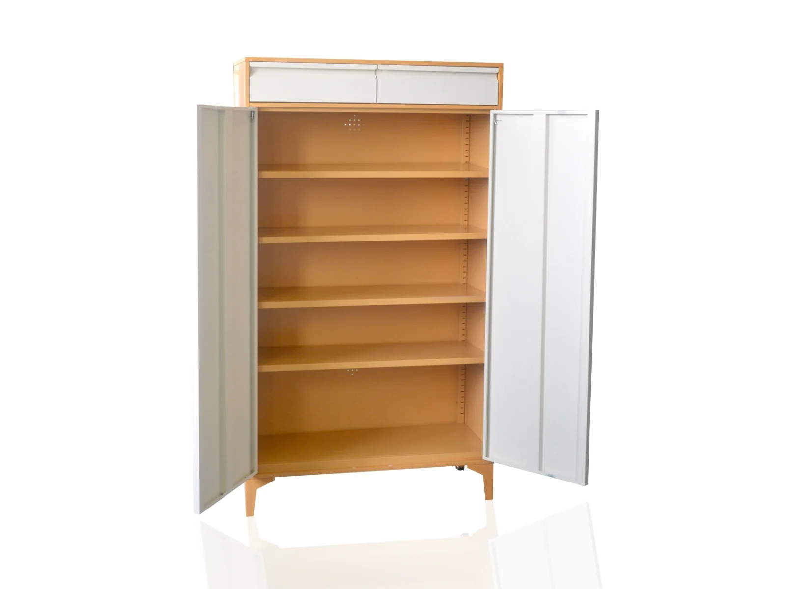 Lonna Steel 2-Door Shoe Cabinet With Drawers - White - Image 6