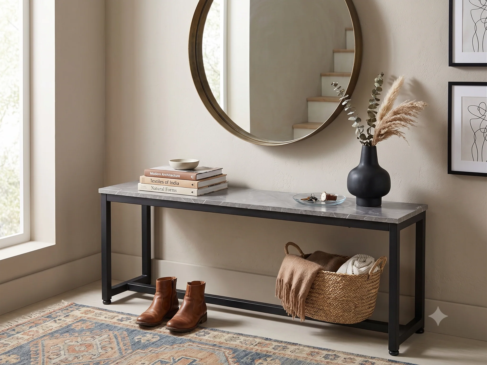 Grey Marble Look Dining Bench - 140 cm - Image 3