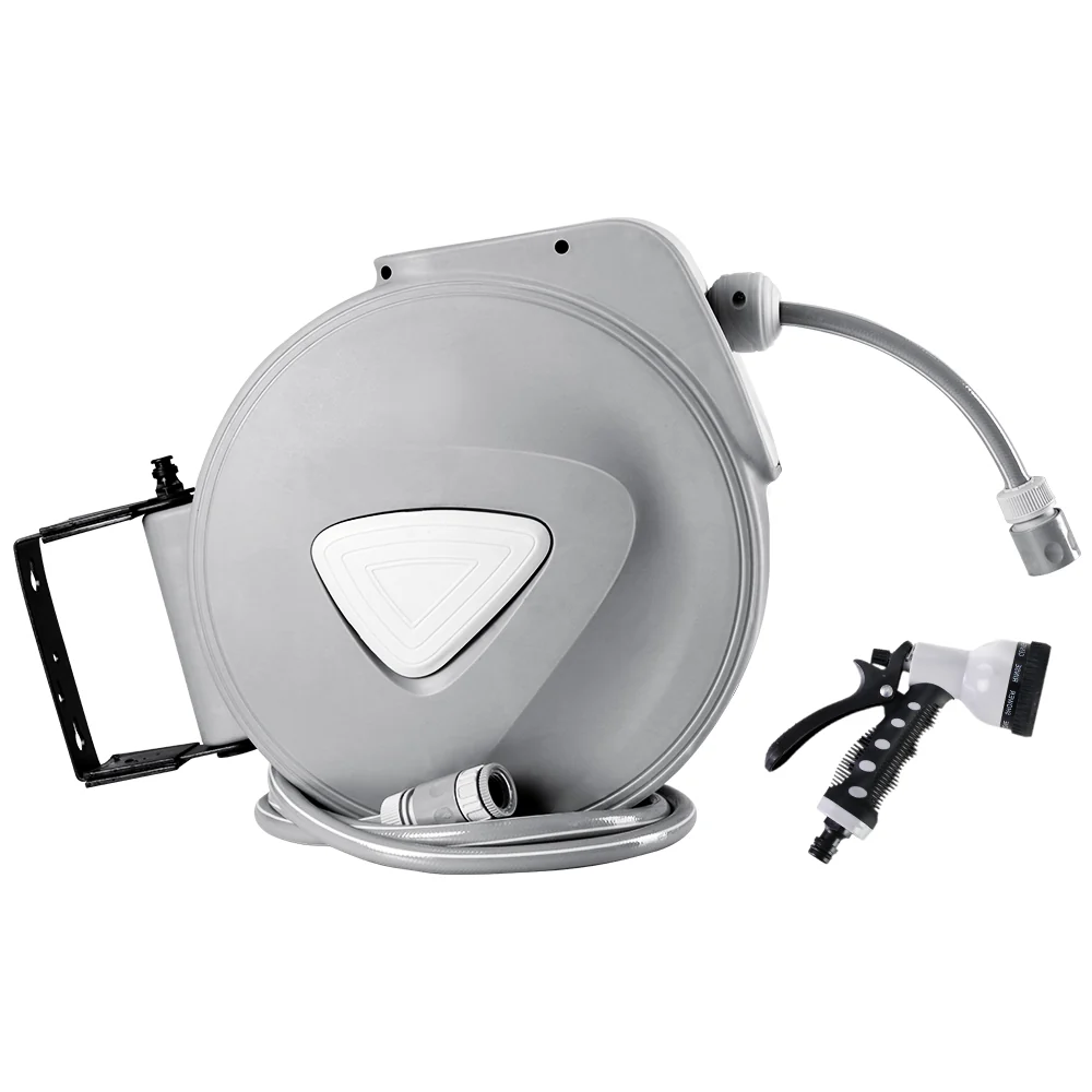 DS NA 10M Retractable Water Hose Reel Garden Storage AutoRewind Spray Gun - Image 4