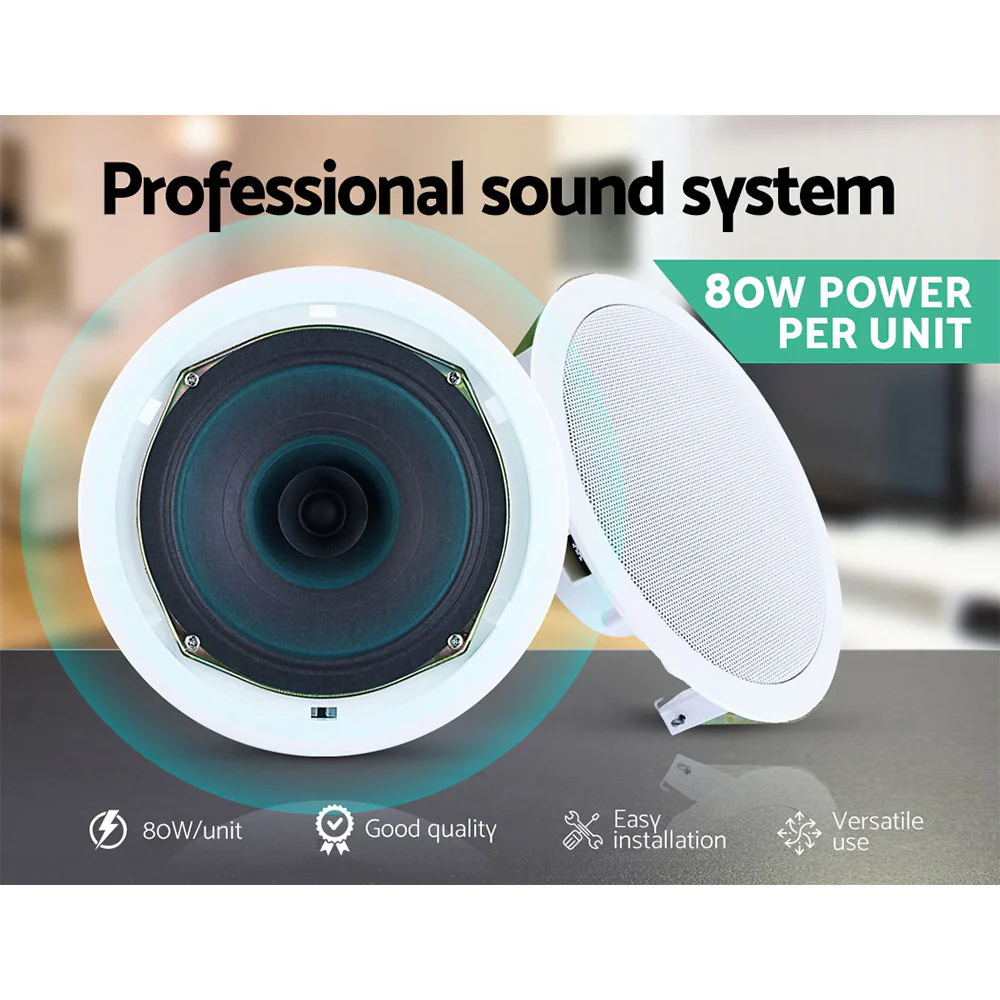 DS NA 2 x 6" In Ceiling Speakers Home 80W Speaker Theatre Stereo Outdoor - Image 4