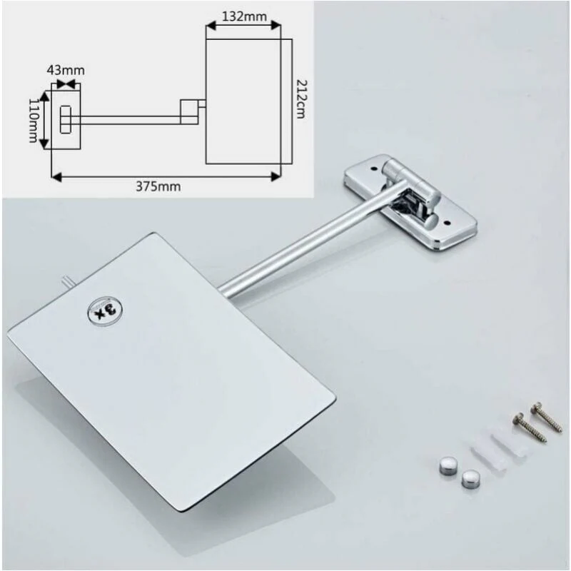 DS NA 3X Magnifying Wall Mirror - Foldable Extension - 360 Degree Rotation - Image 2