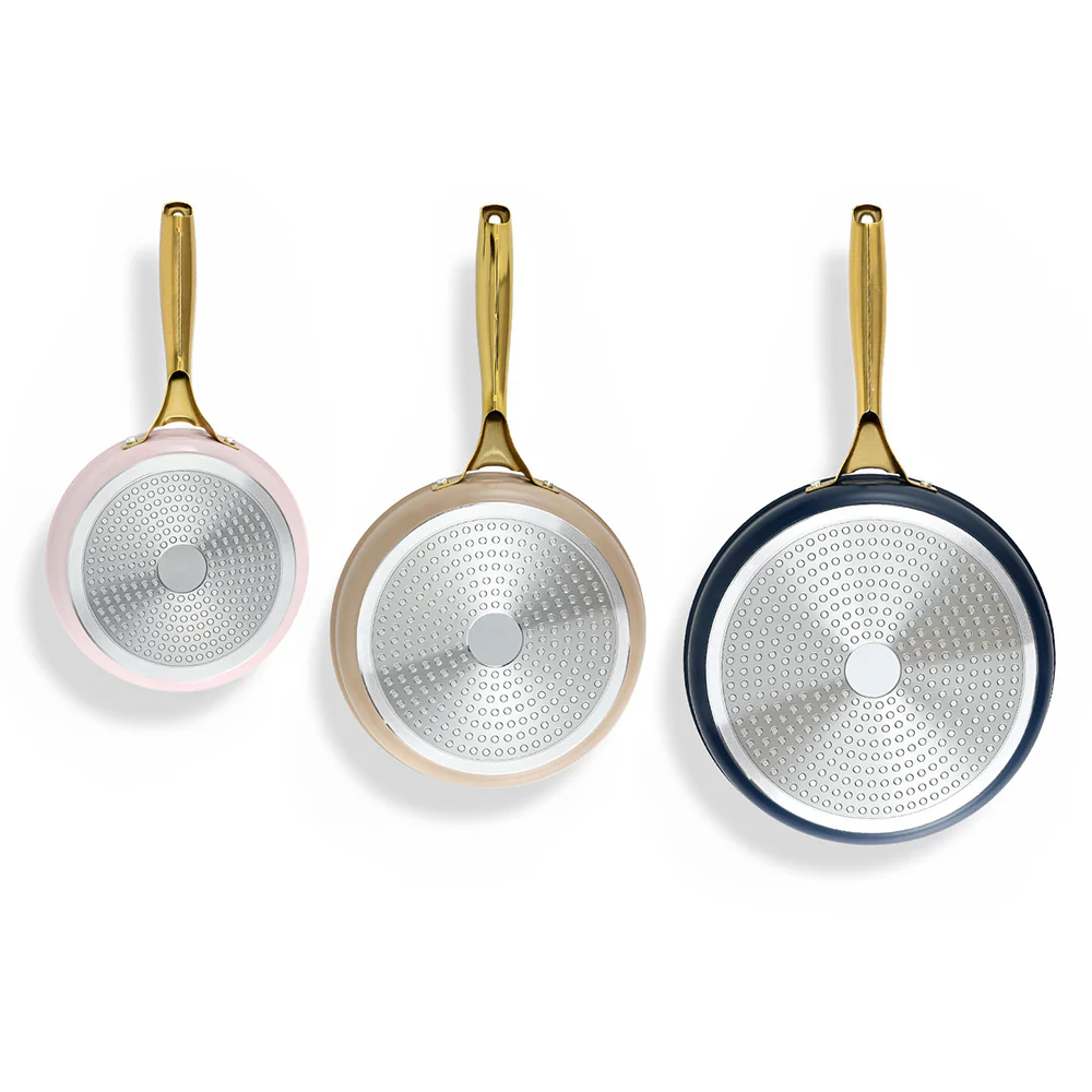 DS NA 5-star Chef Frying Pan 3PCS Shades Frypan Set Ceramic Coating Multi Colour - Image 3