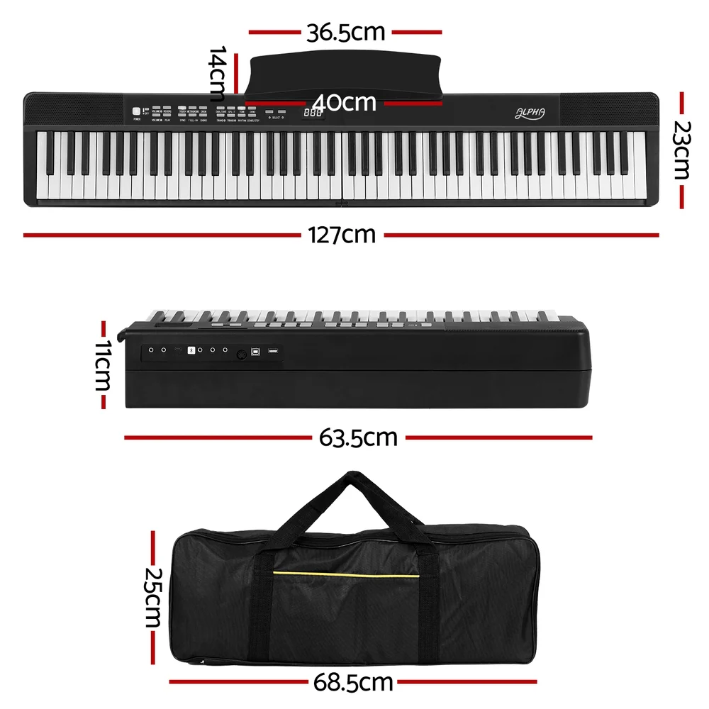 DS NA 88 Keys Foldable Electronic Piano Keyboard Digital Electric w/ Carry Bag - Image 2
