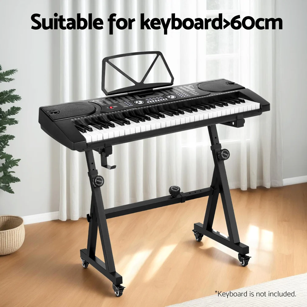 DS NA Alpha Heavy Duty Adjustable Piano Stand with Lockable Wheels Z-Stand Black - Image 4
