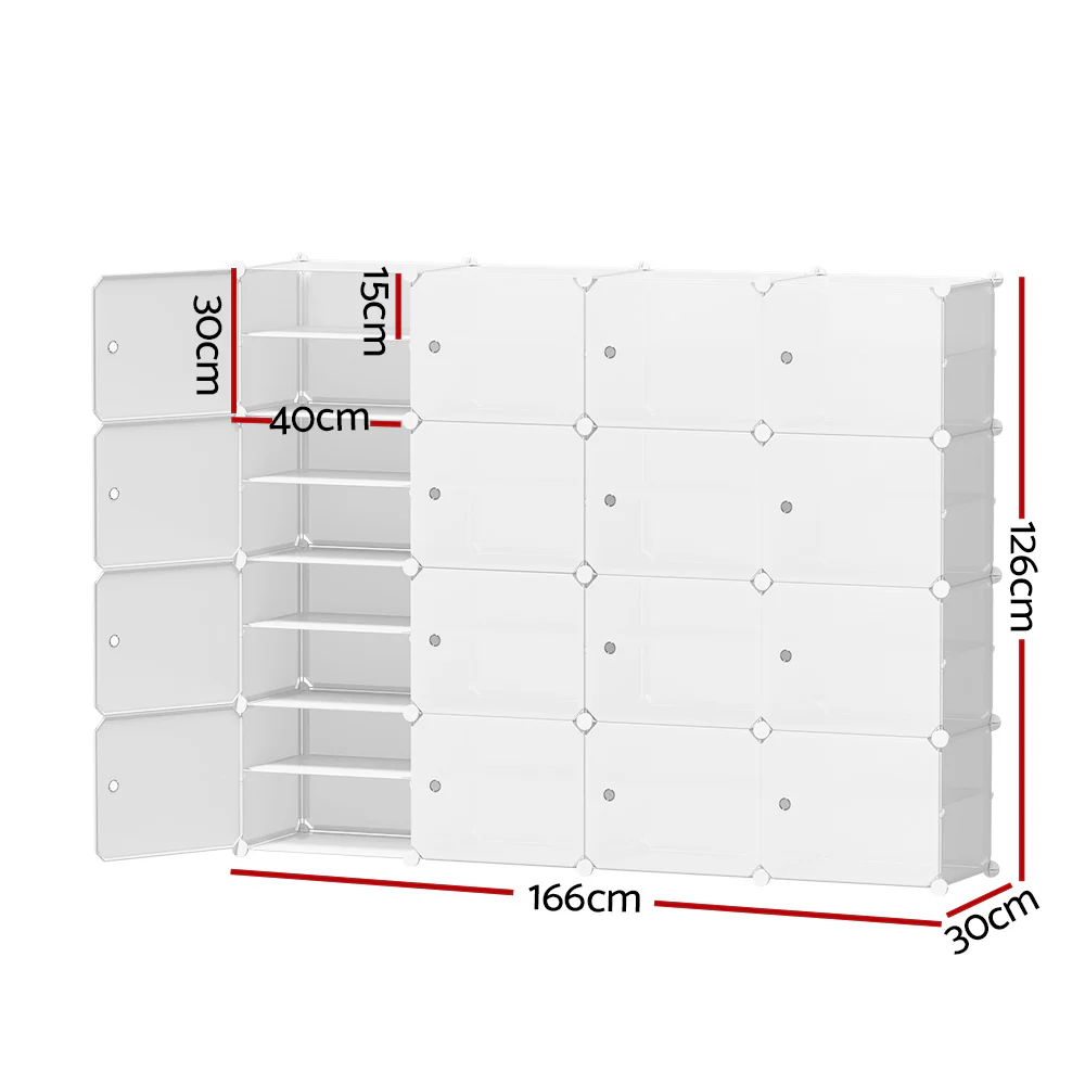 DS NA Artiss DIY Shoe Cabinet Shoe Box White Storage Portable Organiser Stand - Image 2