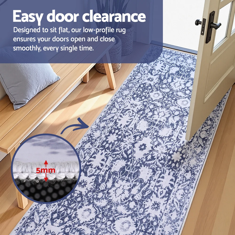 DS NA Artiss Hallway Runner Rug 80X300cm Soft Velvet Washable Modern Kitchen Mat - Image 5