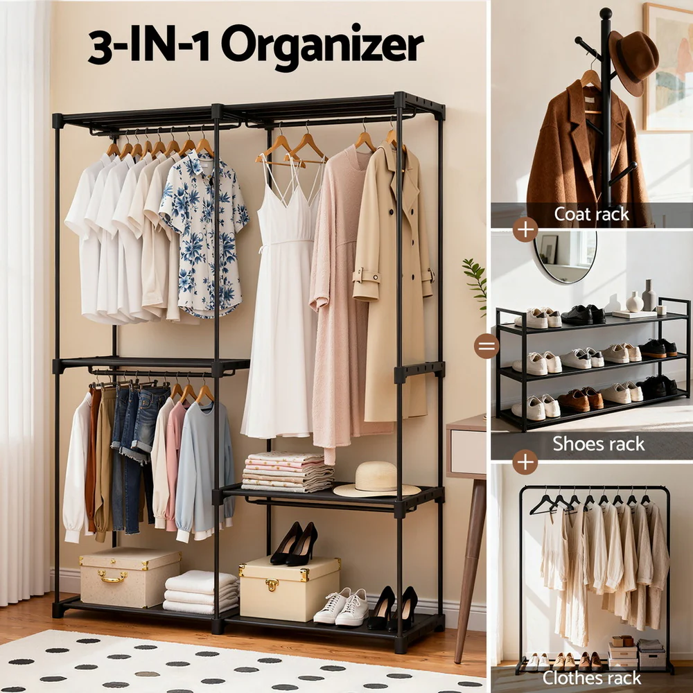 DS NA Artiss Wardrobe Clothes Rack Closet 181cm - Image 5