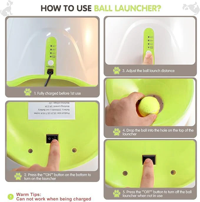 DS NA Automatic Dog Ball Launcher with 15 Mini Tennis Balls & Mesh Bag – Recharg - Image 4
