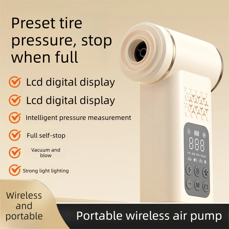 DS NA Beige 4-in-1 Car Vacuum Cleaner and Tyre Inflator Portable Cordless Air - Image 2