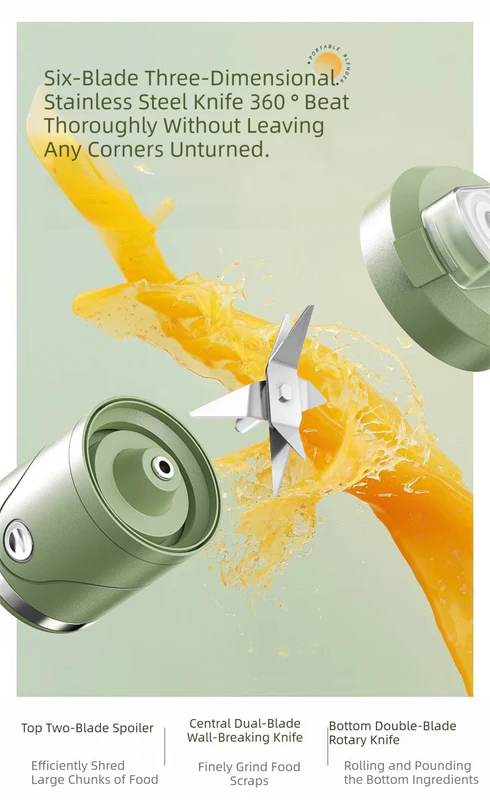 DS NA Black Portable Automatic Rechargeable Blender Wireless Juicer Mini Ice - Image 4