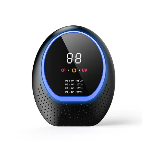 DS NA Black Rechargeable Ozone & UV-C Air Purifier with Remote - Portable