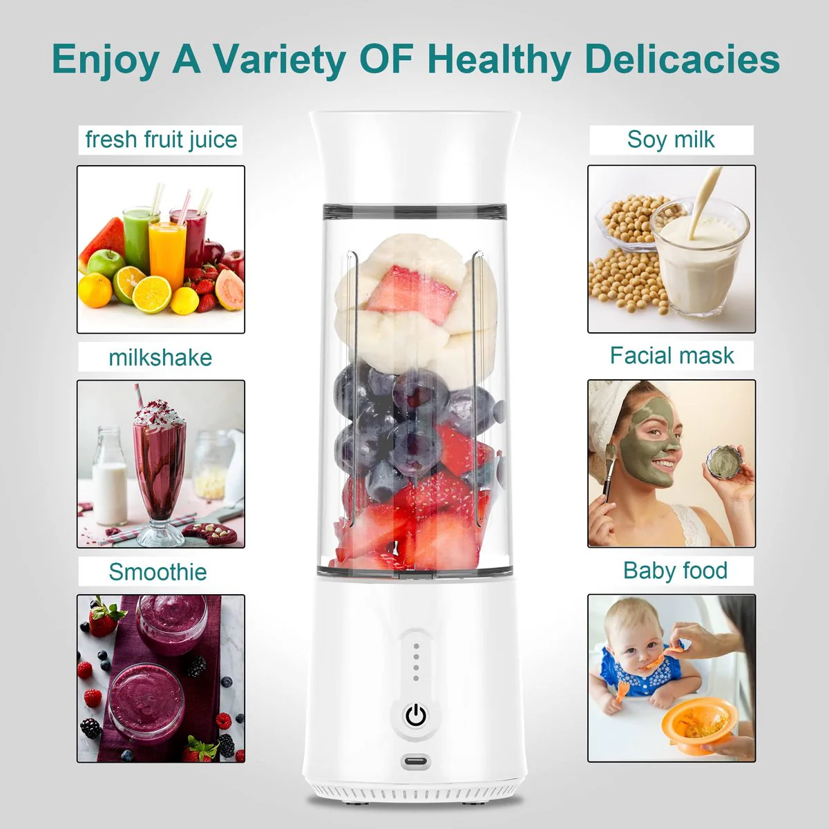 DS NA Blender - Mini Blender - Smoothie Maker - USB Rechargeable Mini Blender - Image 3