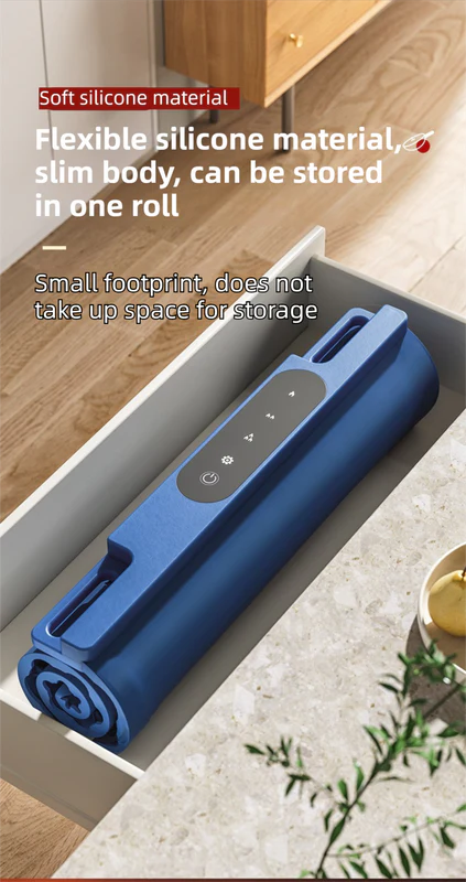DS NA Blue 65x38CM Roll-Up Food Warming Silicone Mat with Precise Temprature - Image 4