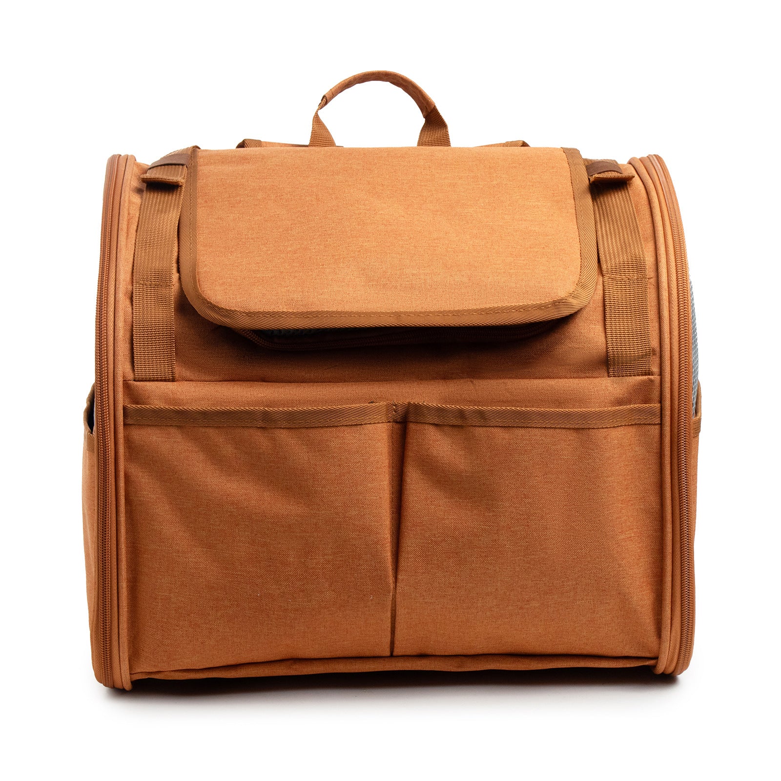 DS NA Brown Pet Carrier Backpack - Comfortable and Stylish for Cats & Small Dog