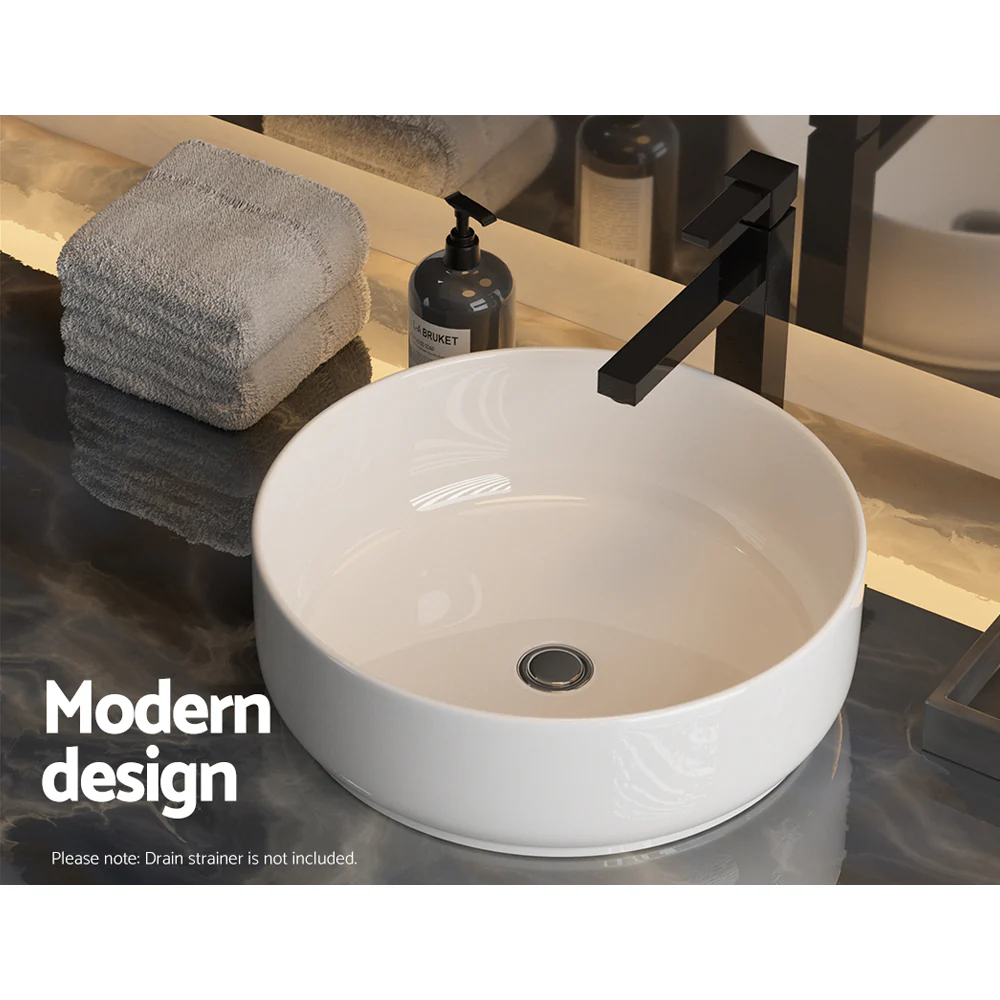 DS NA Cefito Bathroom Basin Ceramic Vanity Basin Above Counter White Hand Wash - Image 5