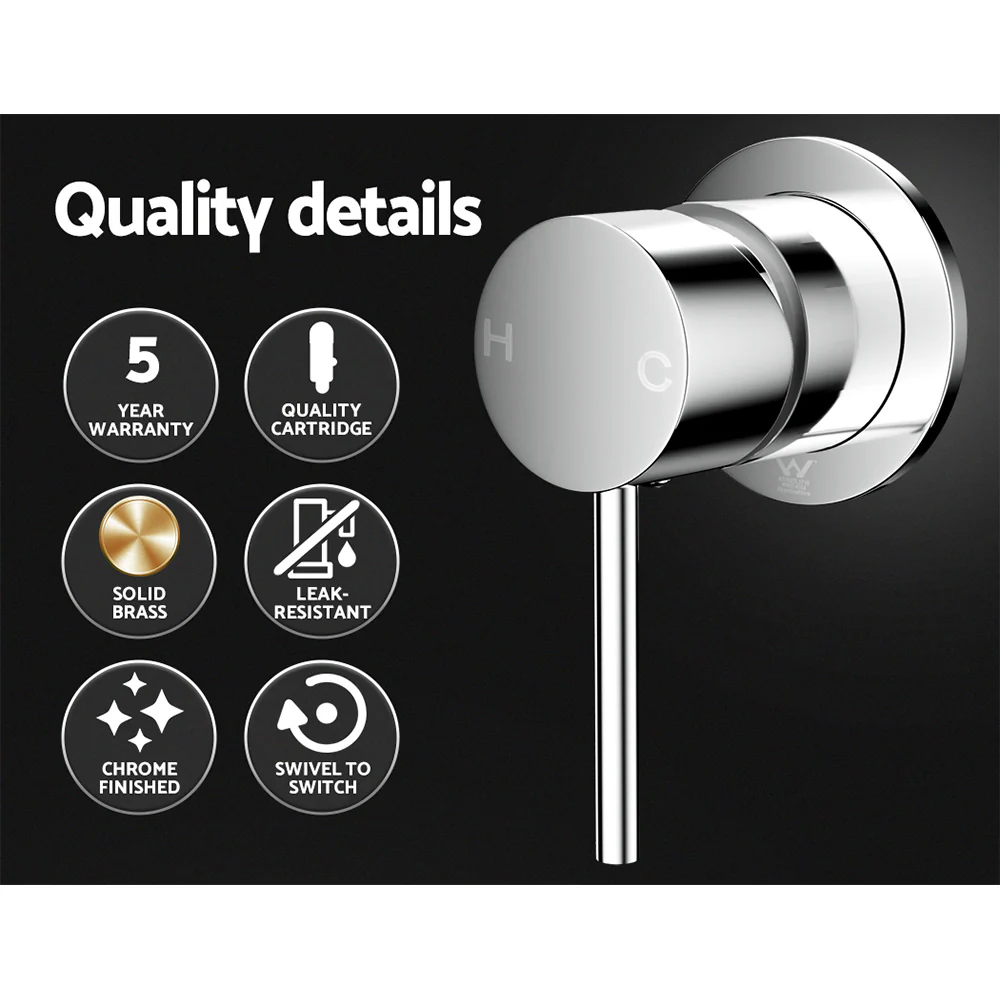 DS NA Cefito Bathroom Mixer Shower Wall Tap Faucet Sink Bathtub Brass Chrome - Image 5