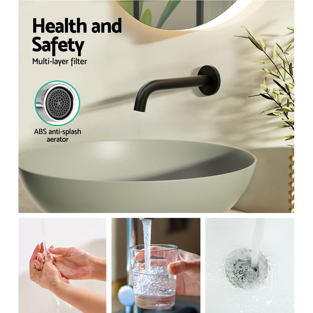 DS NA Cefito Bathroom Spout Tap Water Outlet Bathtub Wall Mounted Black - Image 6
