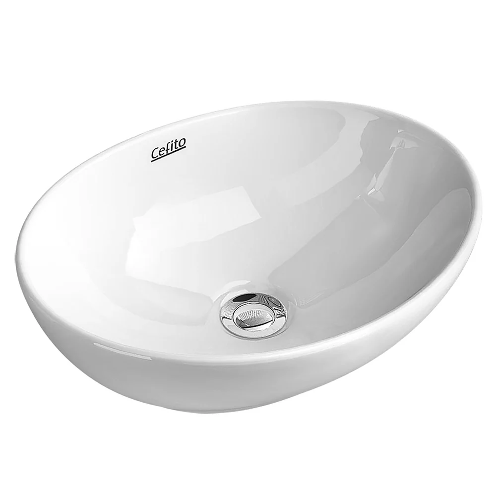 DS NA Cefito Ceramic Oval Sink Bowl - White
