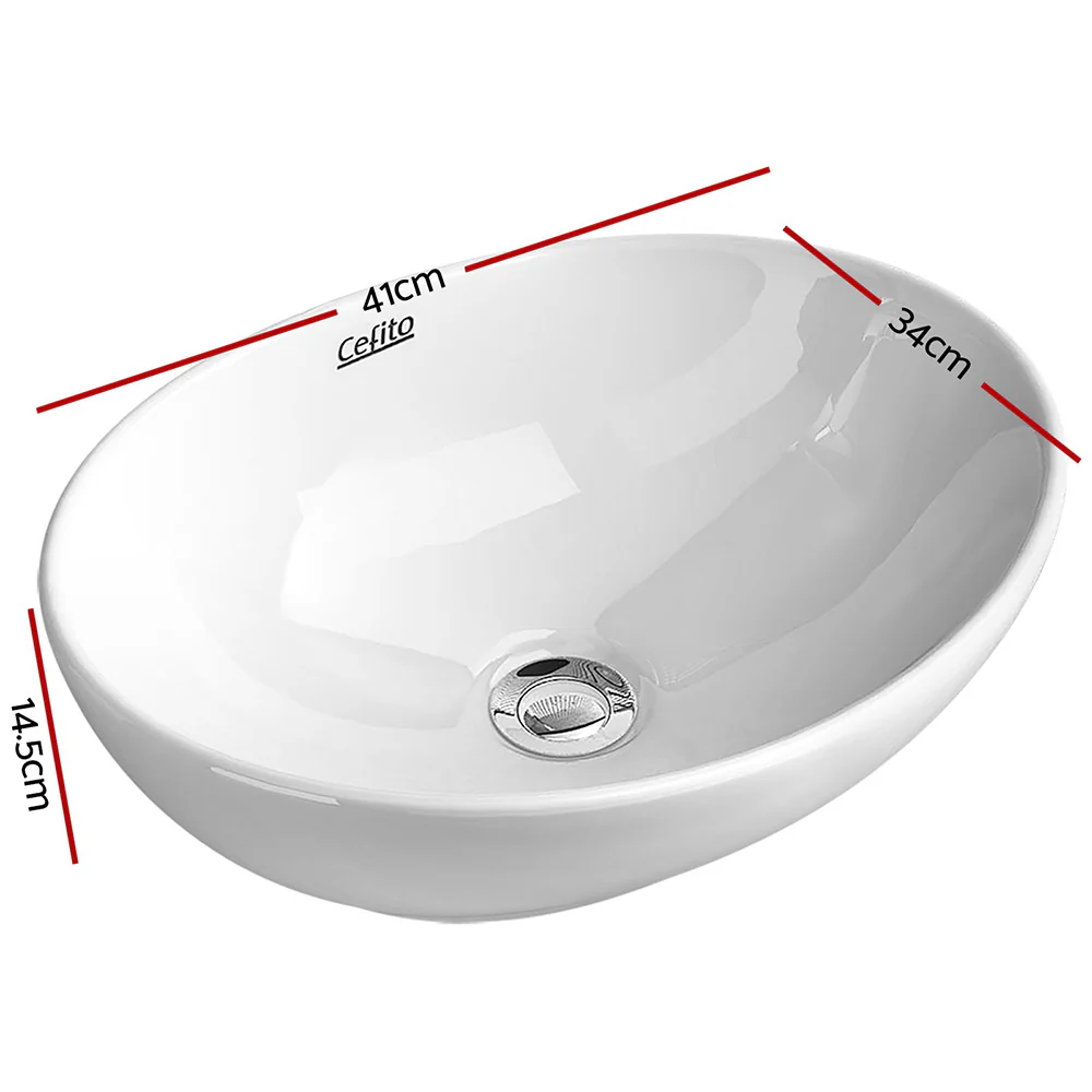DS NA Cefito Ceramic Oval Sink Bowl - White - Image 2