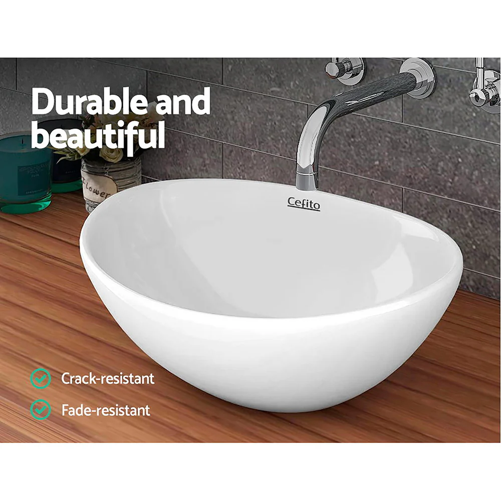 DS NA Cefito Ceramic Oval Sink Bowl - White - Image 3