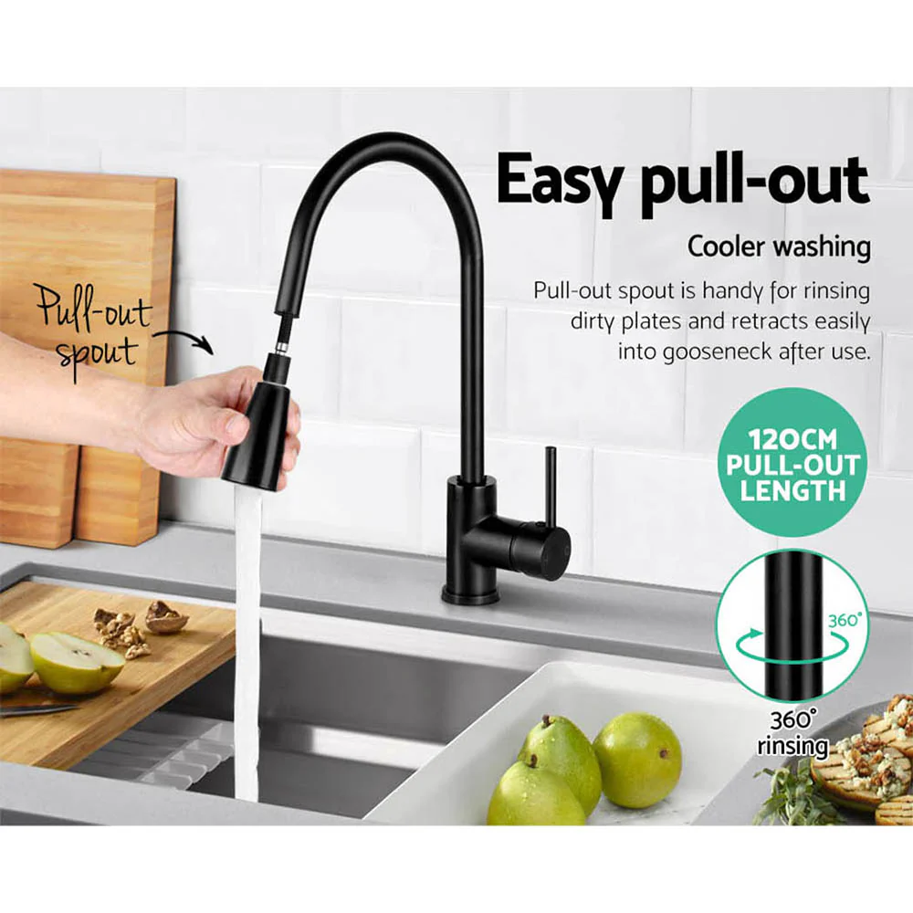 DS NA Cefito Pull-out Mixer Faucet Tap - Black - Image 6