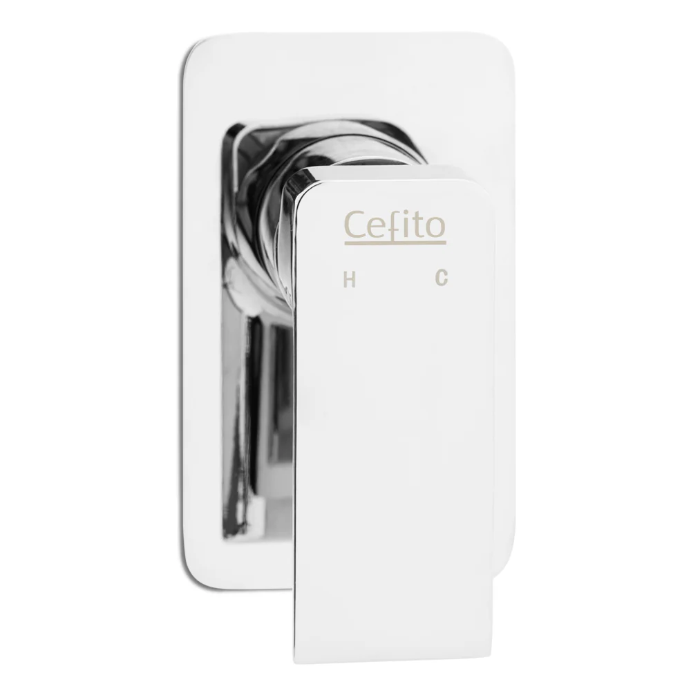 DS NA Cefito Shower Mixer Tap Wall Bath Bathroom Basin Faucet Vanity BrassSilver - Image 3