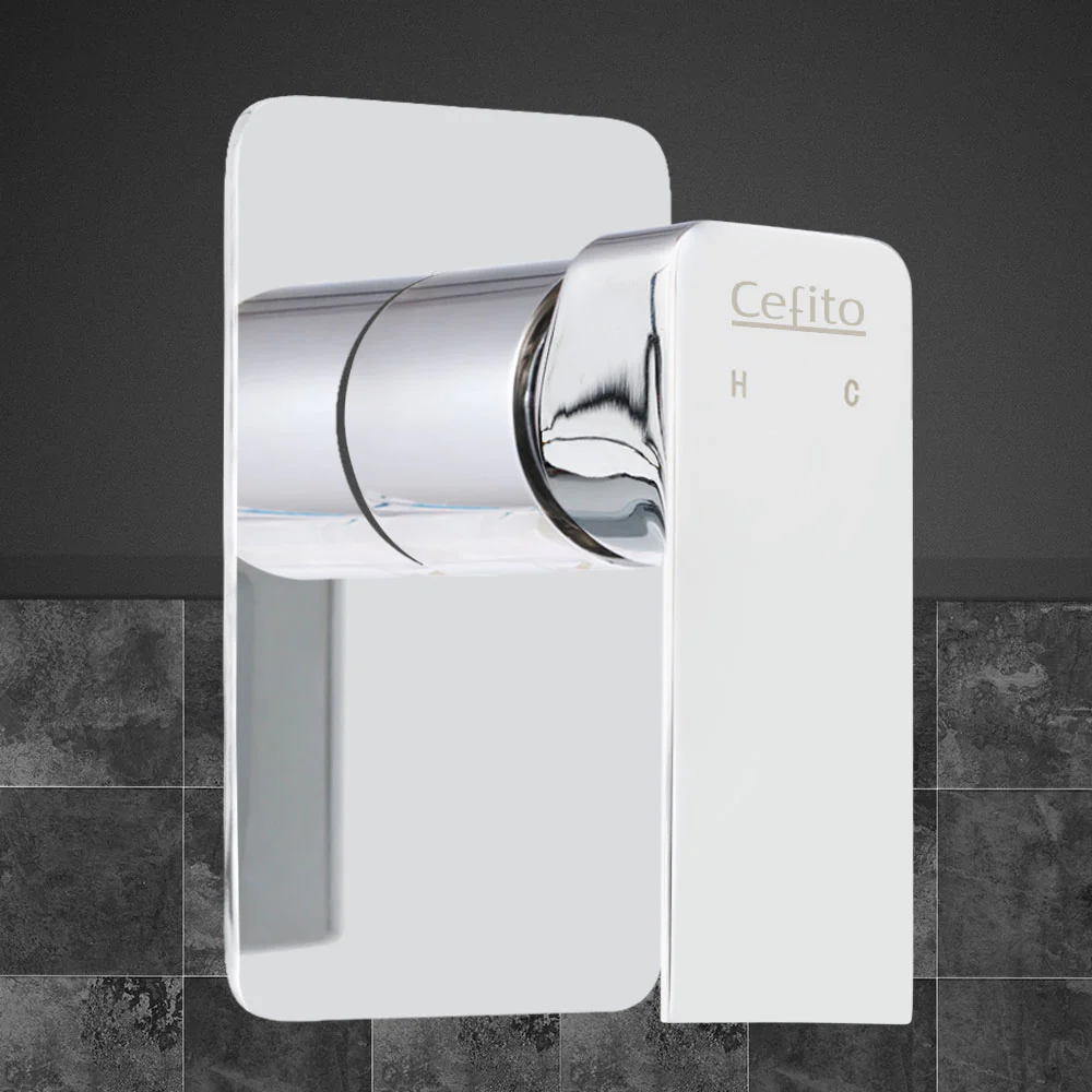 DS NA Cefito Shower Mixer Tap Wall Bath Bathroom Basin Faucet Vanity BrassSilver - Image 8