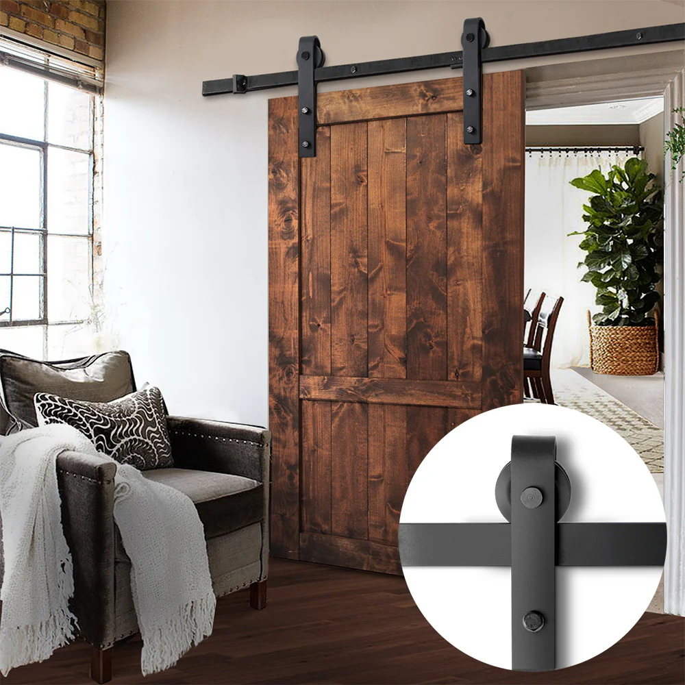DS NA Cefito Sliding Barn Door Hardware Track Set 2.44m Roller Kit Slide Office