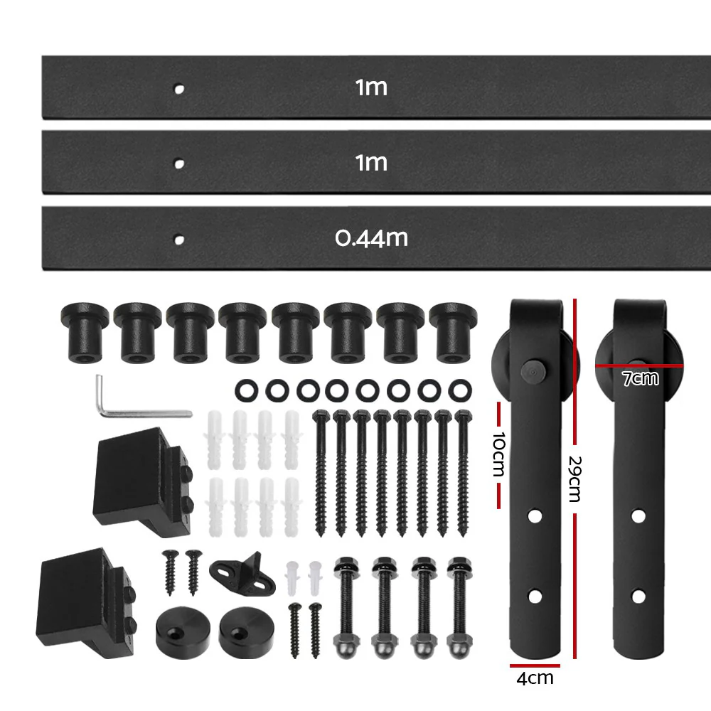 DS NA Cefito Sliding Barn Door Hardware Track Set 2.44m Roller Kit Slide Office - Image 5