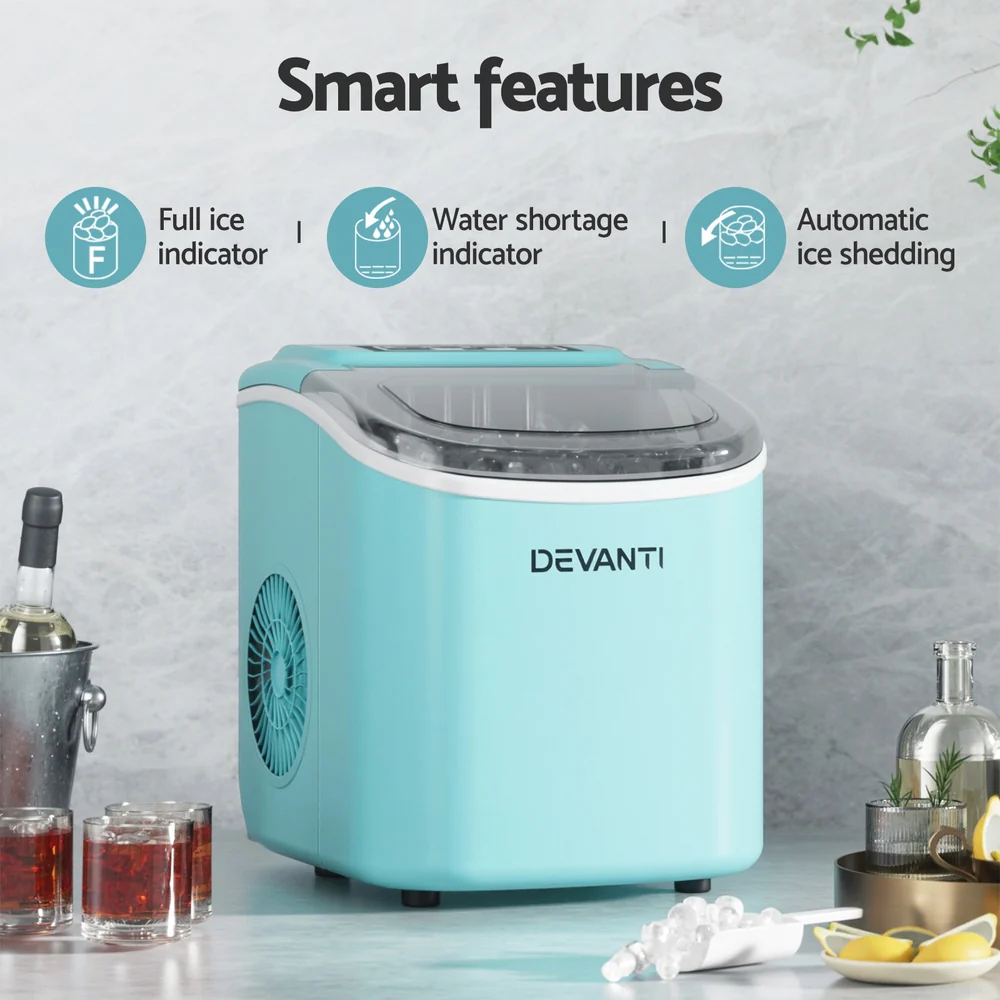DS NA Devanti 12kg Ice Maker Machine w/Self Cleaning Green - Image 4