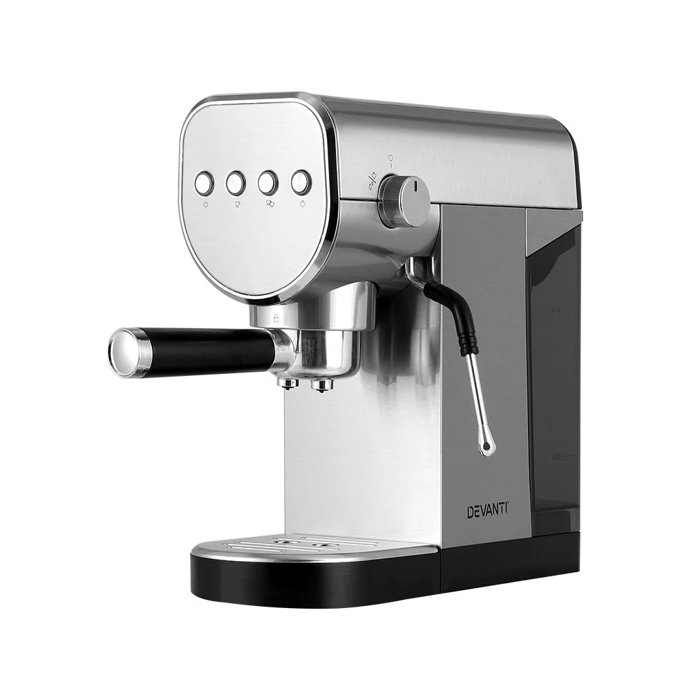 Devanti Coffee Machine Espresso Maker 20 Bar Milk Cappuccino Latte Cafe