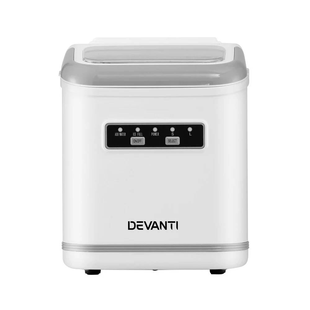 DS NA Devanti Ice Maker Machine Portable 12kg Countertop w/Self Cleaning 1.3L Wh - Image 3