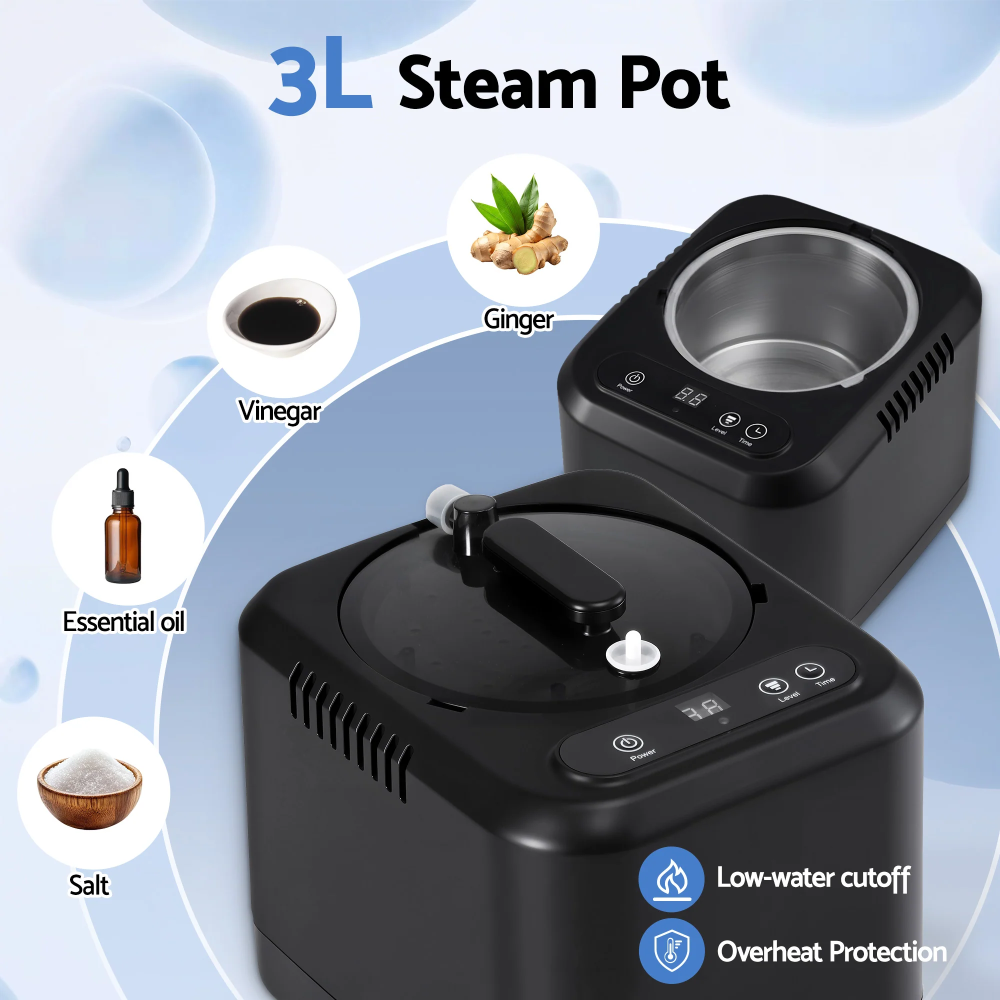 DS NA Devanti Portable Steam Sauna Tent 1000W 3L Steamer Pot Full Body Home SPA - Image 5